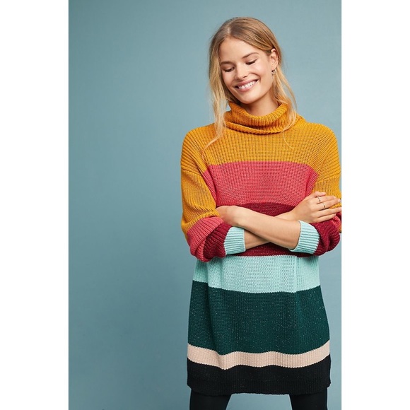 Anthropologie Dresses & Skirts - Anthro Farm Rio Boldly Striped Sweater Dress